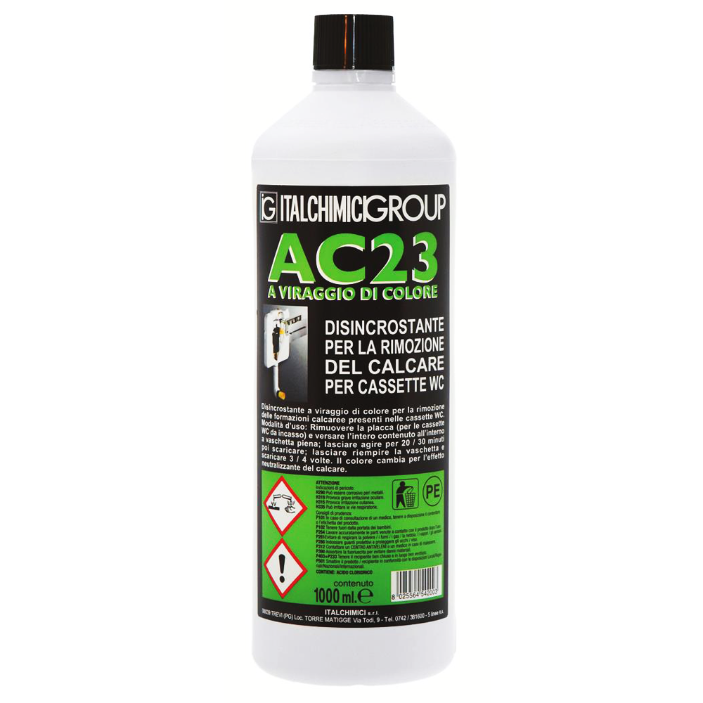 Disincrostante anti calcare AC23 per cassette wc 1000ml