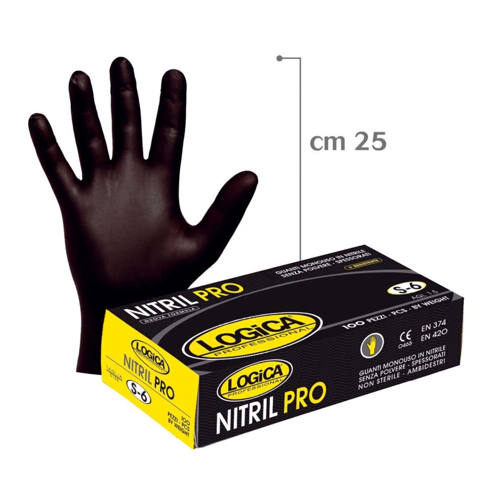 Guanti Monouso NITRILPRO – Nitrile Nero Alta Resistenza