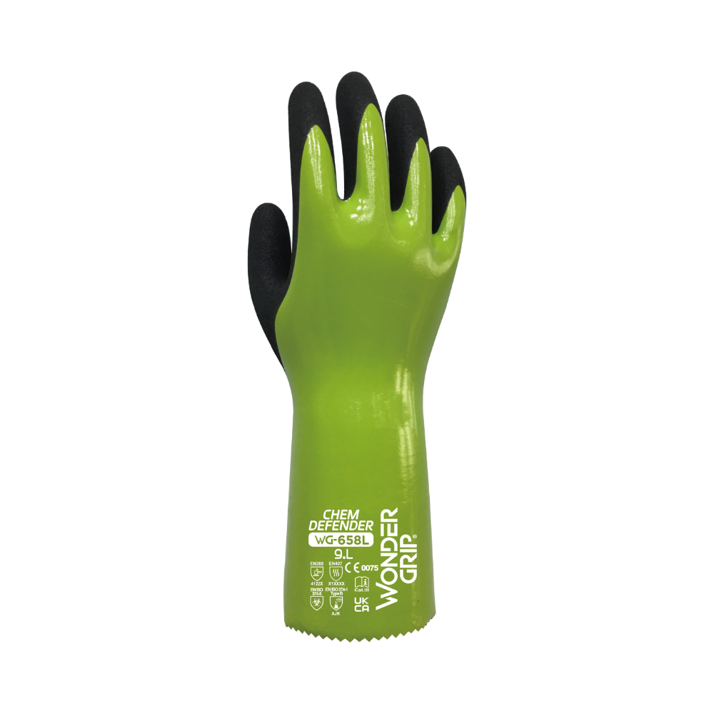 Guanti Wonder Grip WG-658L Chem-Defender – Protezione Chimica in Nitrile 30 cm