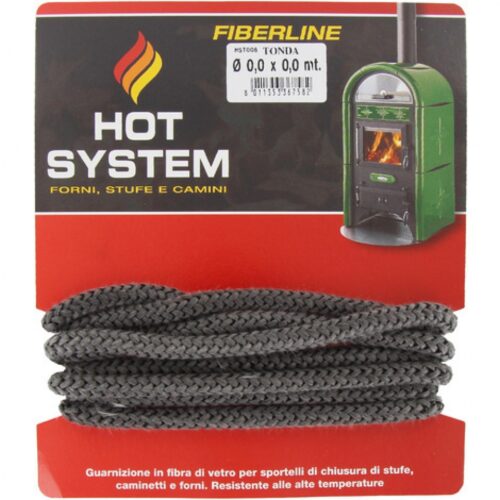 Guarnizione in Fibra di Vetro per Stufa – Ø 10 mm × 2,5 m - Hot System