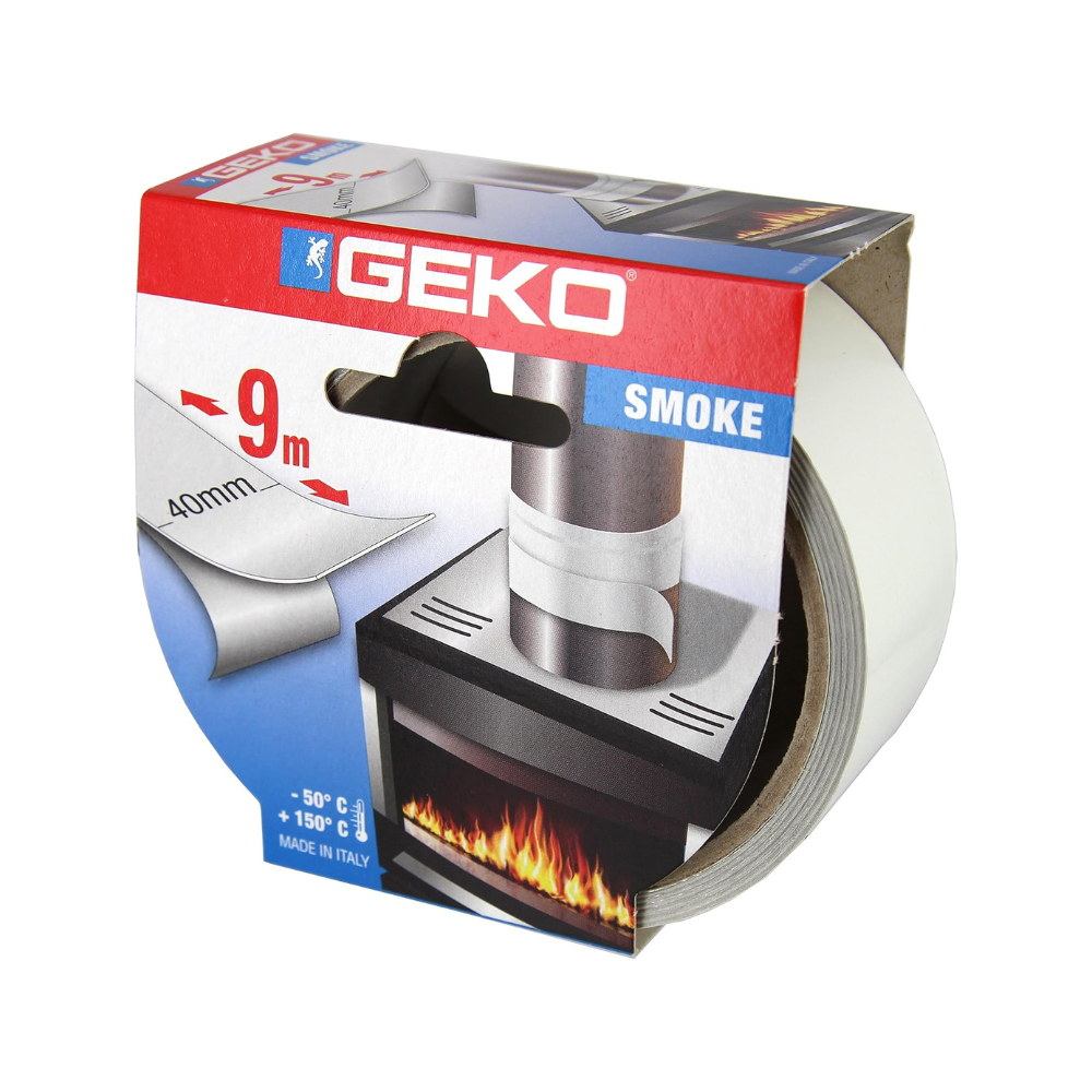 nastro-bianco-geko-alta temperatura Nastro Adesivo in Alluminio Alta Temperatura (40mm × 9m) - Bianco