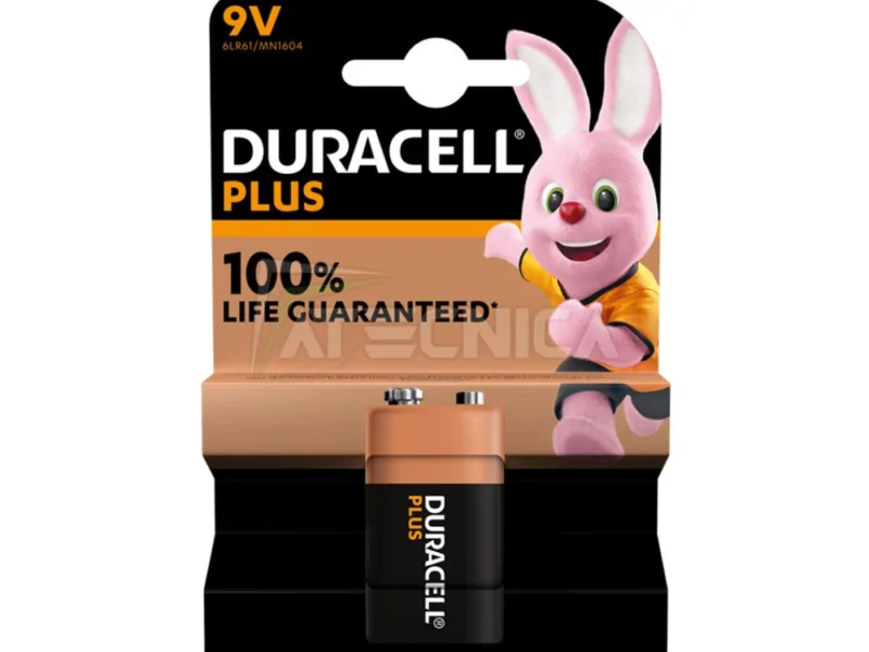DURACELL PLUS_9V Batteria Duracell Plus 9V Alcalina - Confezione da 1