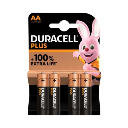 DURACELL_AA_4PZ_R2M Pile Stilo Duracell Plus AA Alcaline 1,5V - Confezione da 4