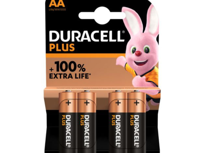 DURACELL_AA_4PZ_R2M Pile Stilo Duracell Plus AA Alcaline 1,5V - Confezione da 4