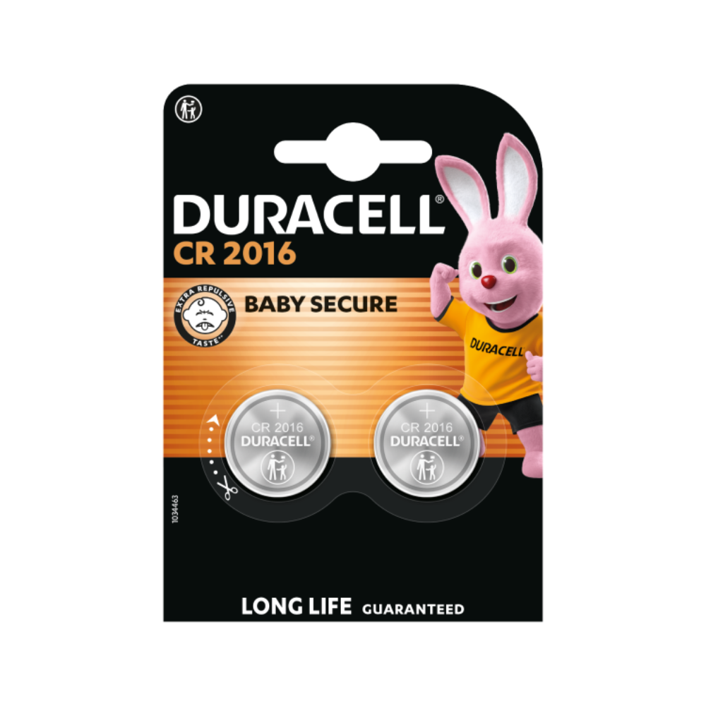 Batteria a Bottone Duracell CR2016 Litio 3V - Confezione da 2