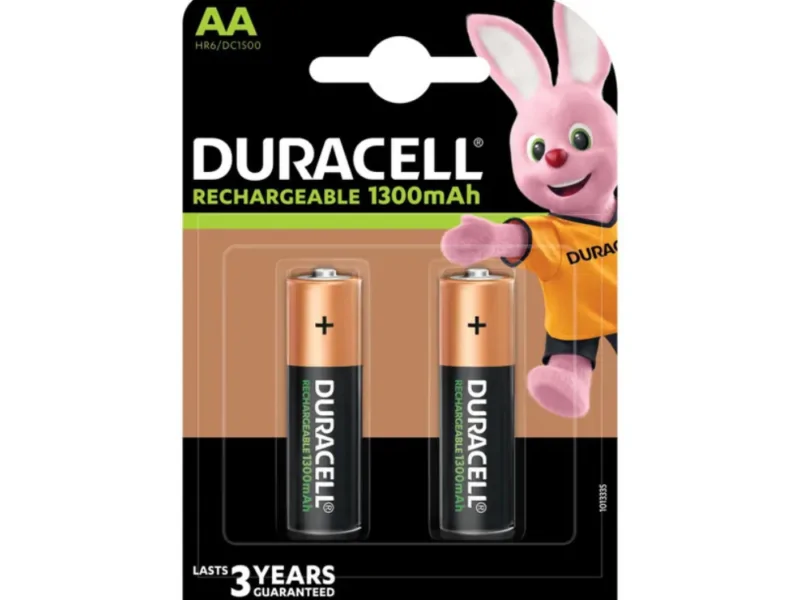 DURACELL_RICARICABILE_AA_R2M Pile Ricaricabili Duracell AA 1300mAh NiMH - Confezione da 2